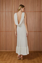 VESTIDO MIDI MELISSA BABADO BARRA COLEÇÃO INVERNO 25